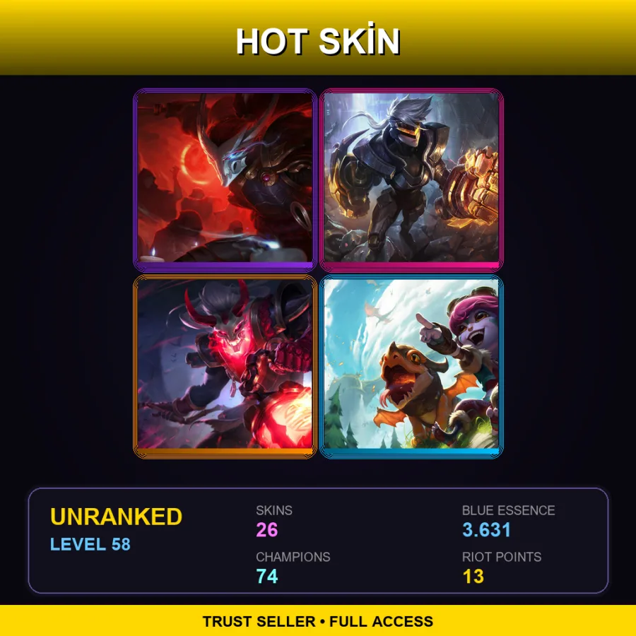 LAN | Lv58 | Unranked | 26 Skin | 74 Champ