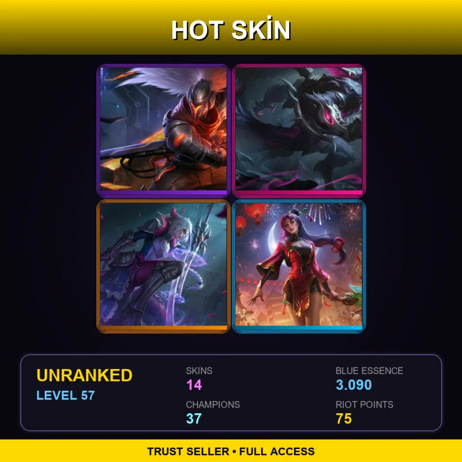 EUNE | Lv57 | Unranked | 14 Skin | 37 Champ