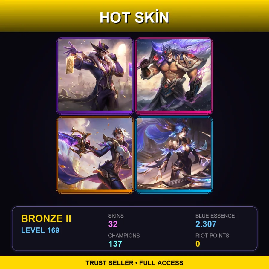 LAN | Lv169 | Bronze II | 32 Skin | 137 Champ