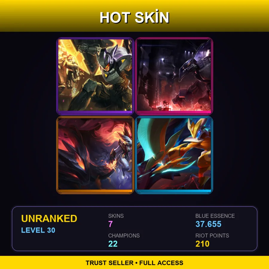 NA | Lv30 | Unranked | 7 Skin | 22 Champ
