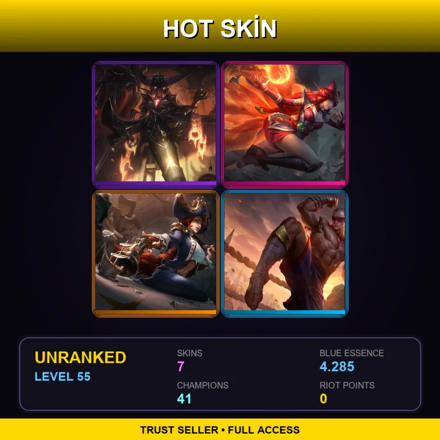TR | Lv55 | Unranked | 7 Skin | 41 Champ