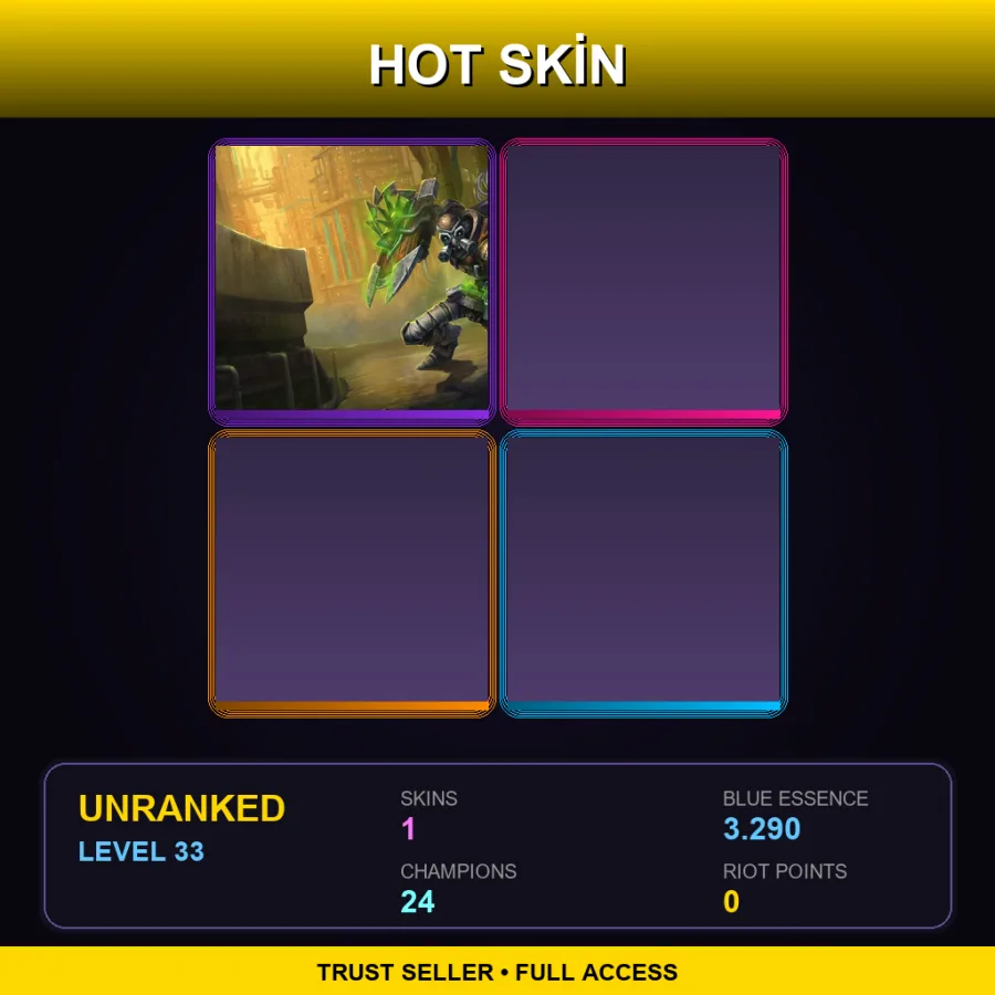 EUW | Lv33 | Unranked | 1 Skin | 24 Champ — LoL account