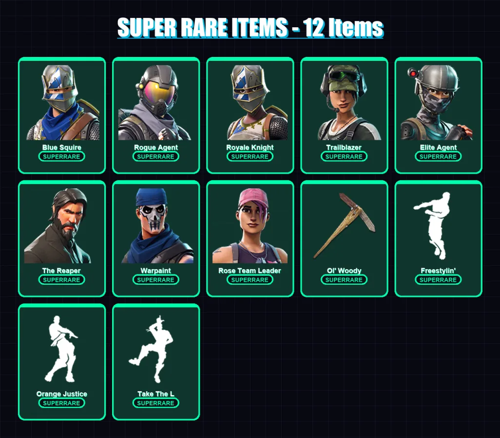 [PS4/PS5/XBOX/PC] | Blue Squire | Rogue Agent | Royale Knight | Trailblazer | Elite Agent | 27 skin | 21 pickaxe | 29 emote | 21 glider | Lv239
