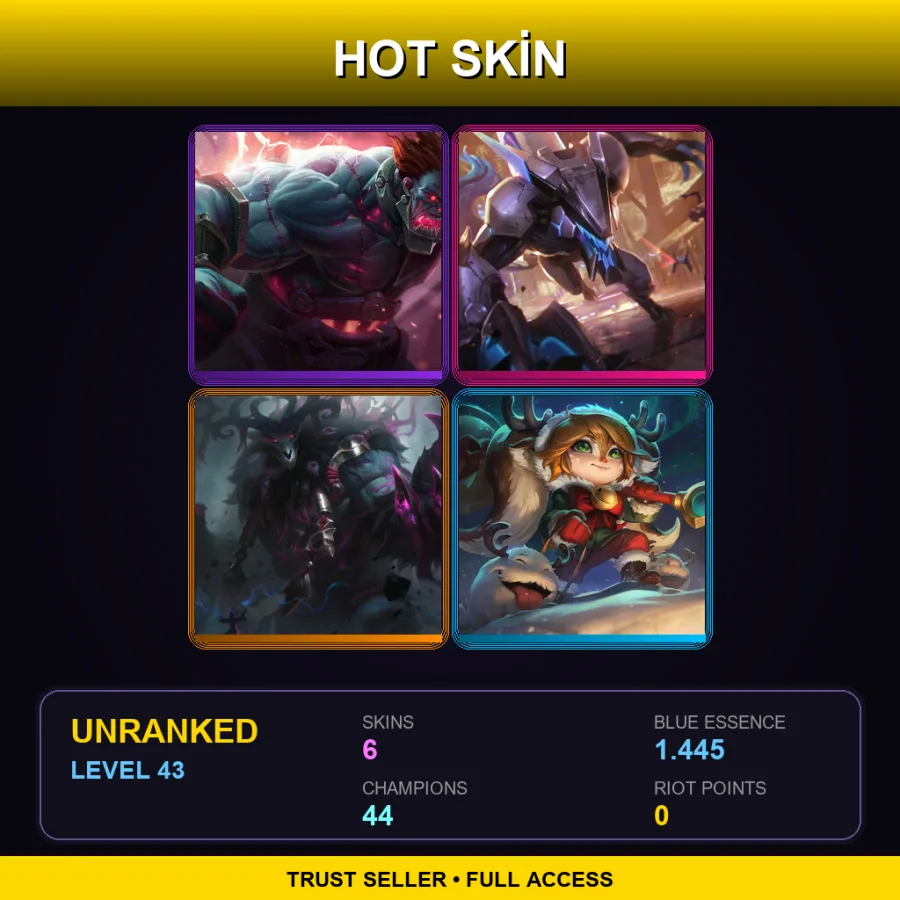 LAS | Lv43 | Unranked | 6 Skin | 44 Champ