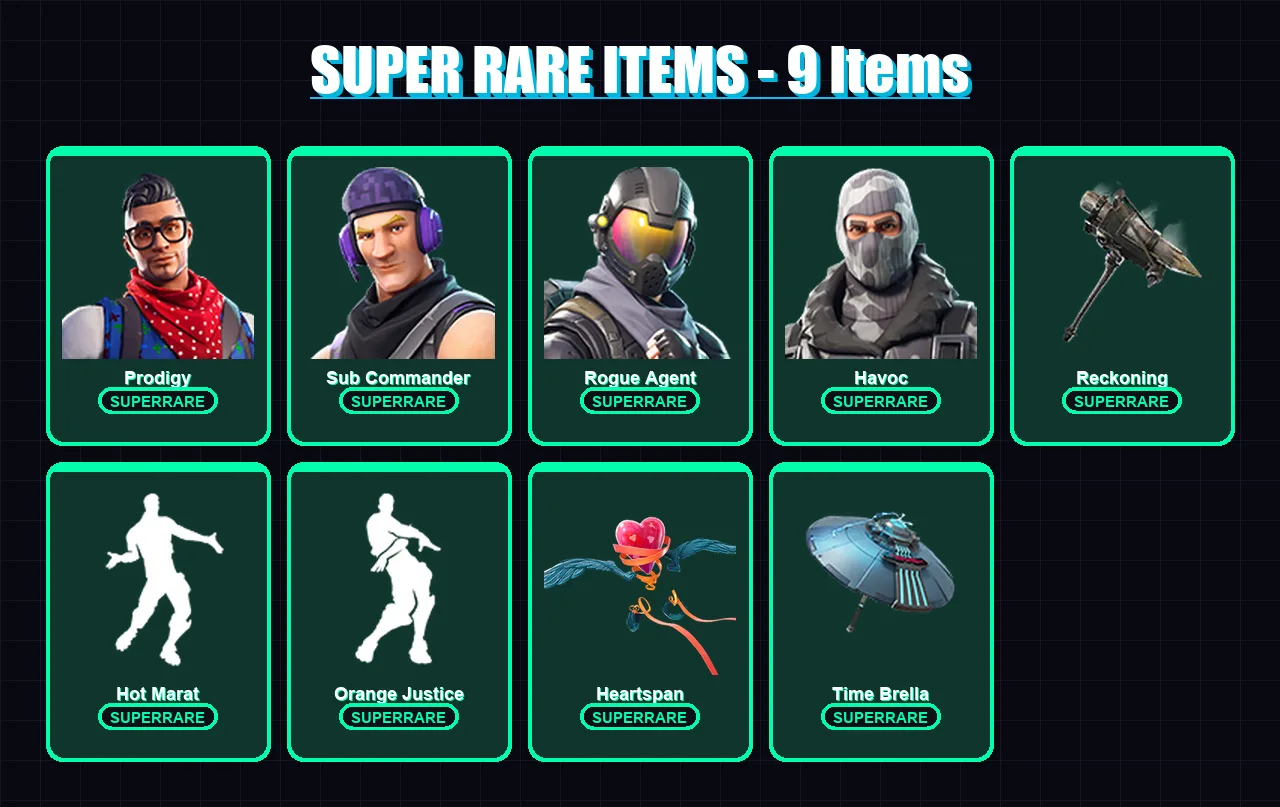 [PS4/PS5/PC] | Prodigy | Sub Commander | Rogue Agent | Havoc | The Visitor | 43 skin | 38 pickaxe | 54 emote | 46 glider | Lv771