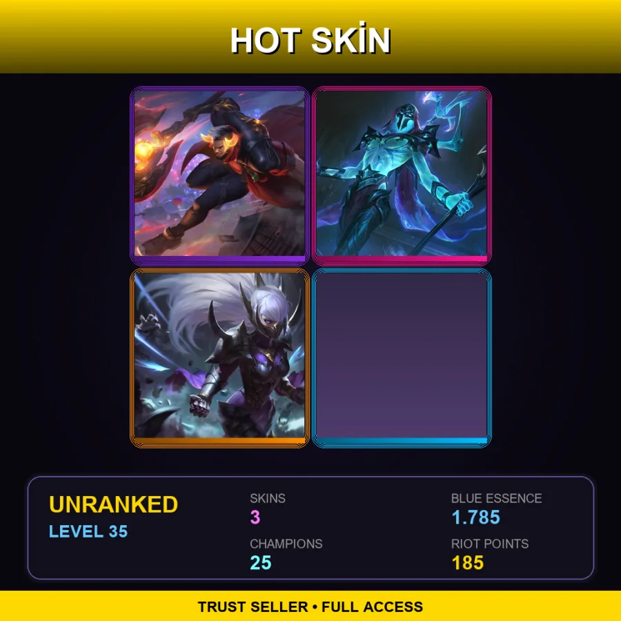 NA | Lv35 | Unranked | 3 Skin | 25 Champ