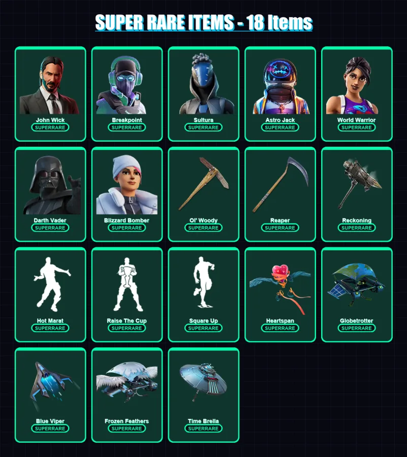[PC/XBOX] | John Wick | Breakpoint | Sultura | Astro Jack | World Warrior | 319 skin | 301 pickaxe | 218 emote | 222 glider | Lv3197