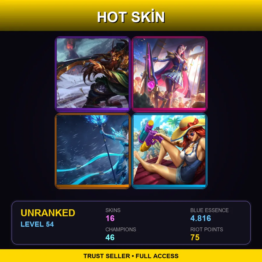 LAS | Lv54 | Unranked | 16 Skin | 46 Champ