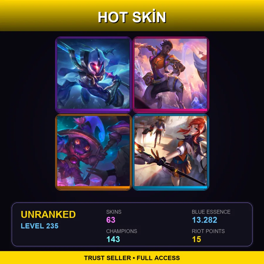 LAS | Lv235 | Unranked | 63 Skin | 143 Champ