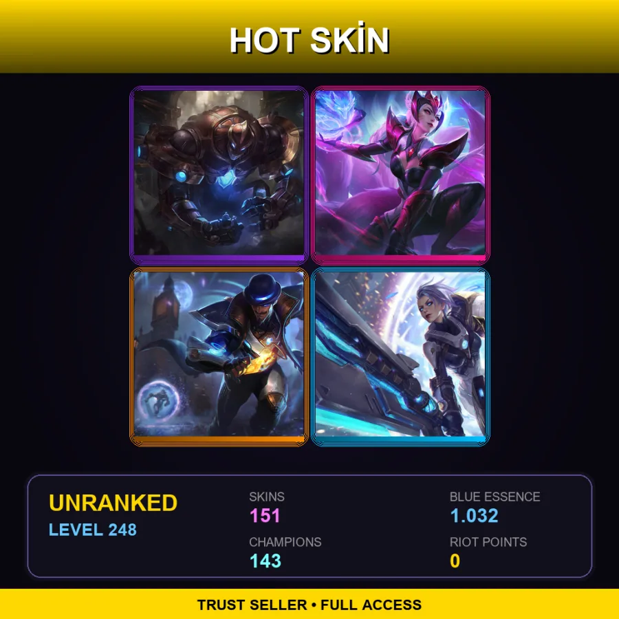 VN | Lv248 | Unranked | 151 Skin | 143 Champ