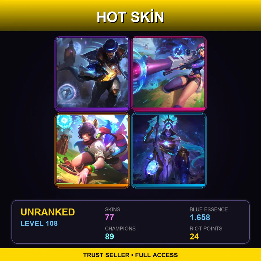 VN | Lv108 | Unranked | 77 Skin | 89 Champ — Program Soraka