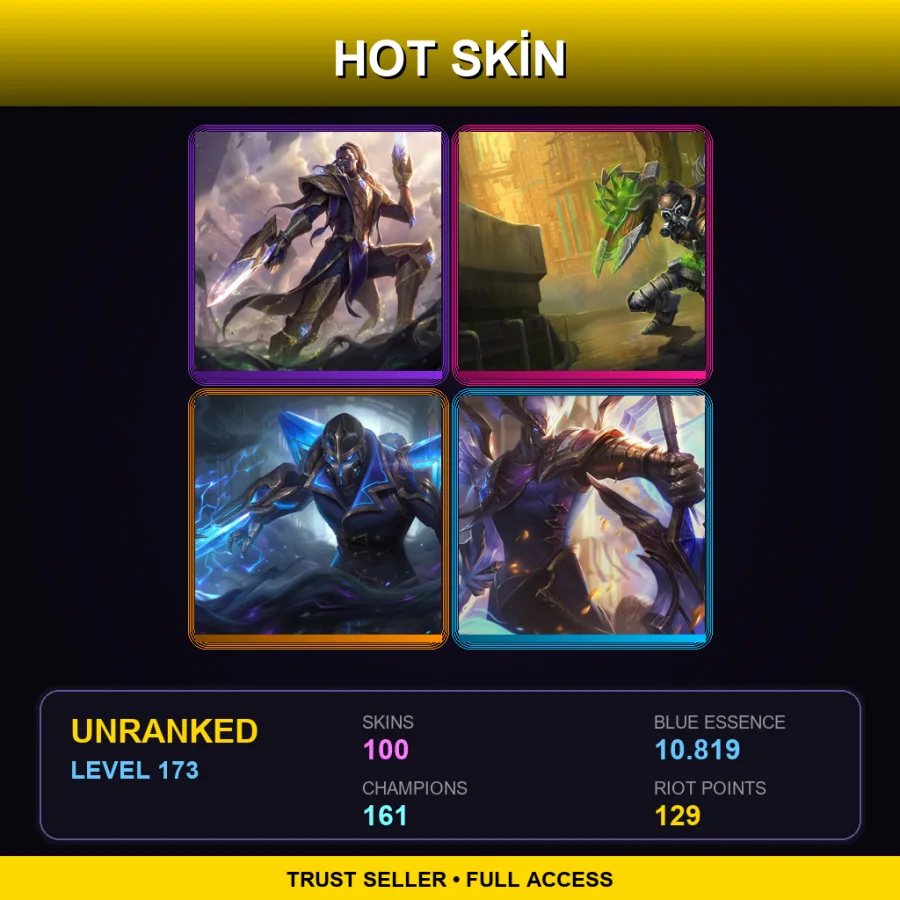 TR | Lv173 | Unranked | 100 Skin | 161 Champ — Haunting Nocturne