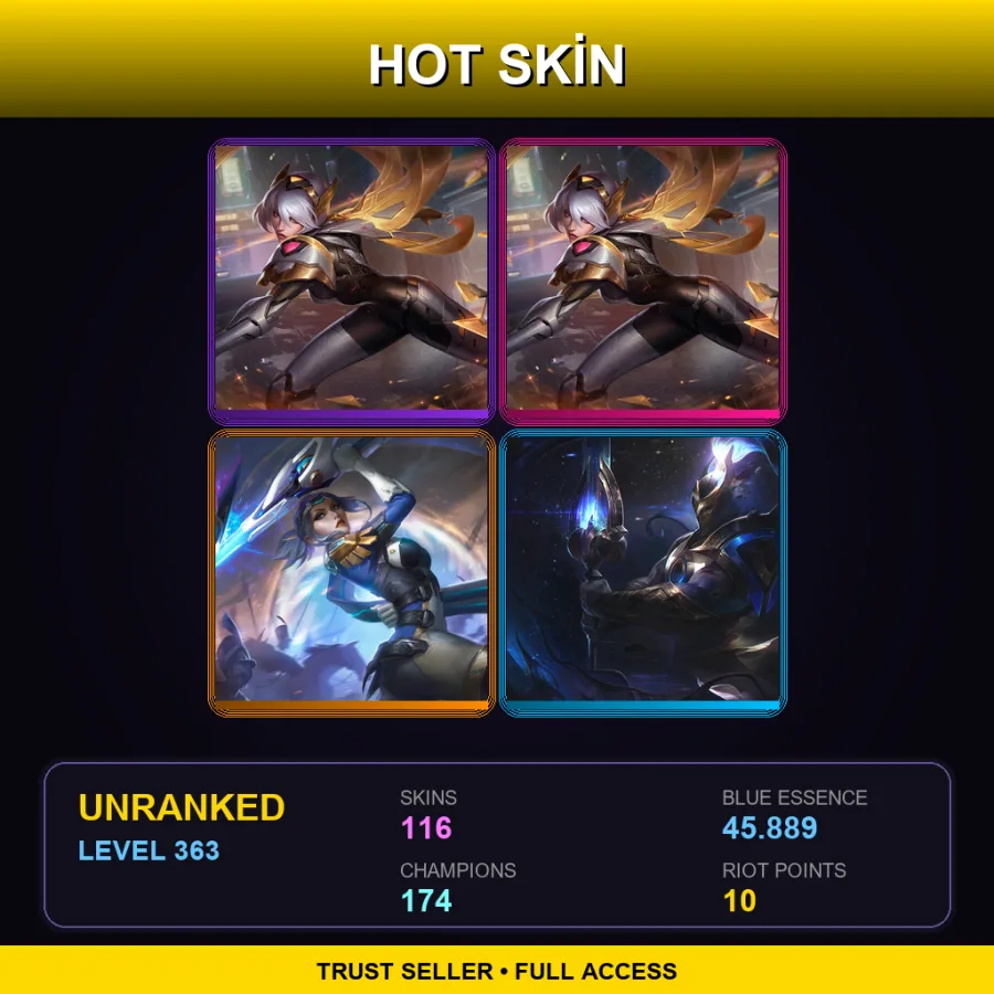 BR | Lv363 | Unranked | 116 Skin | 174 Champ — LoL account
