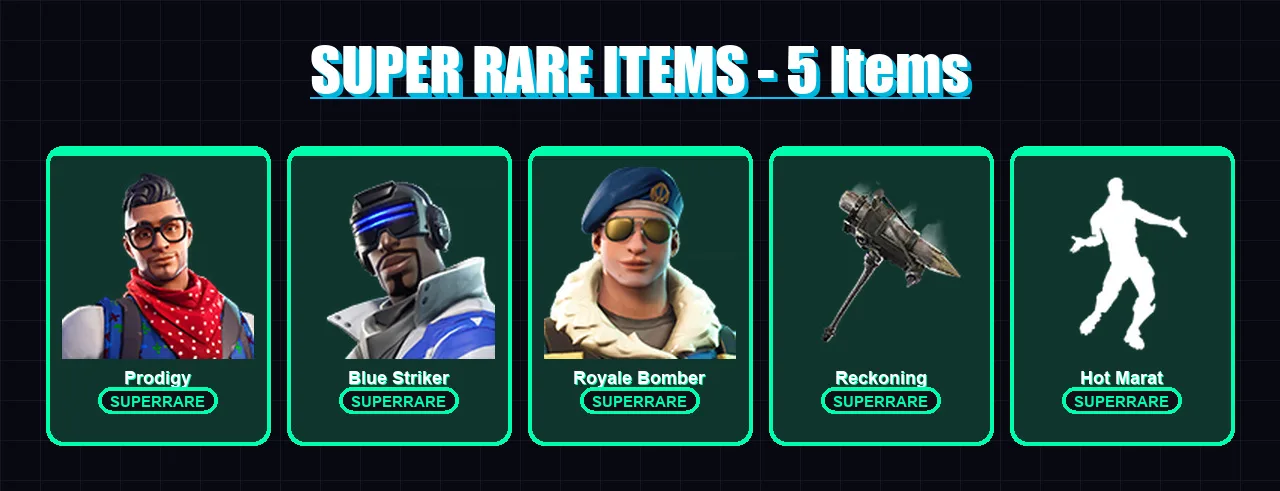 [PS4/PS5/XBOX/PC] | Prodigy | Blue Striker | Royale Bomber | Hybrid | Rox | 40 skin | 26 pickaxe | 36 emote | 31 glider | Lv462