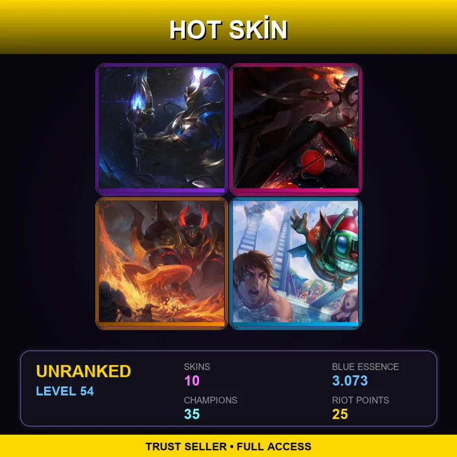 LAS | Lv54 | Unranked | 10 Skin | 35 Champ