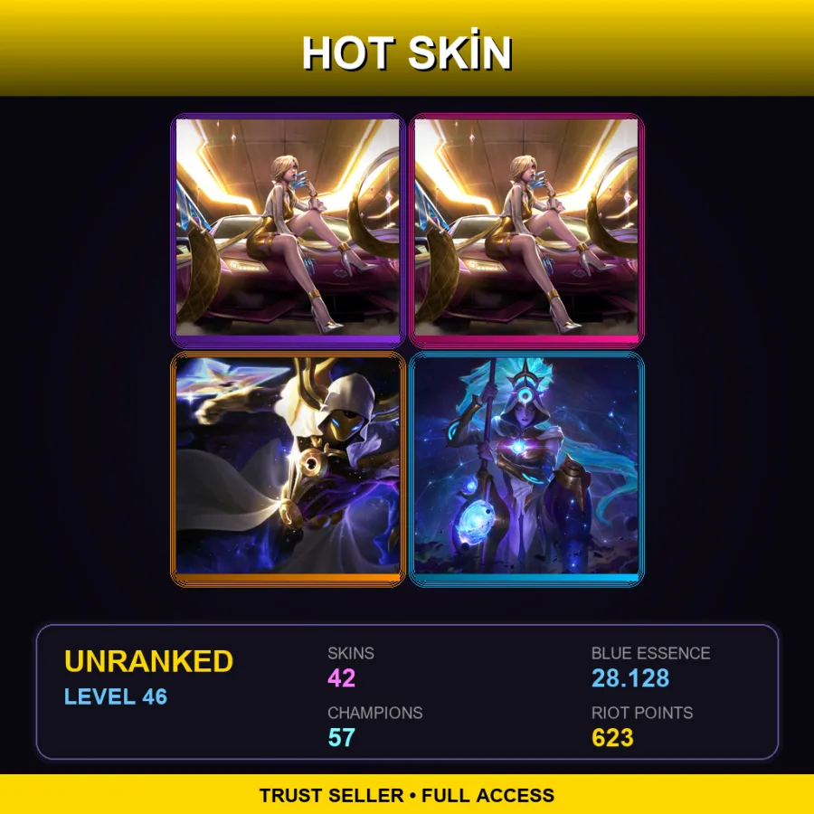 EUW | Lv46 | Unranked | 42 Skin | 57 Champ