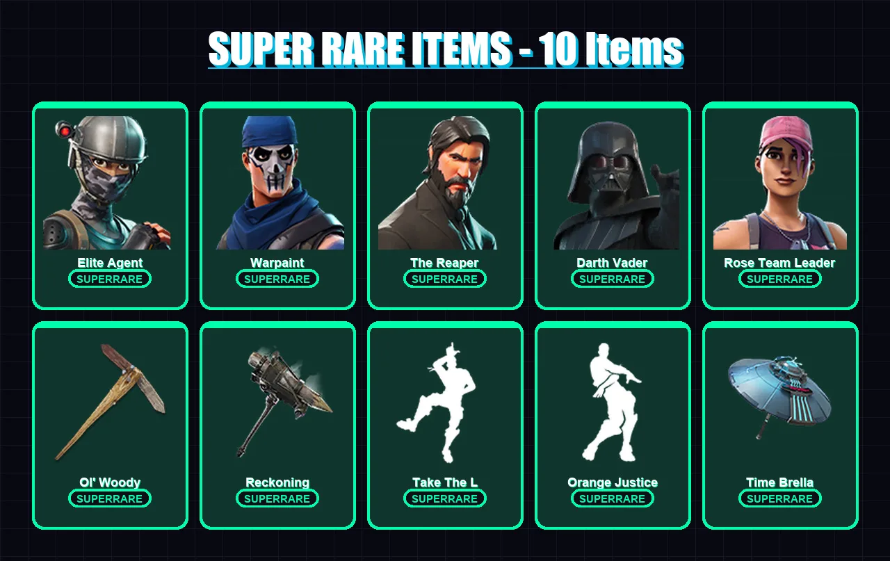 [PC/XBOX] | Elite Agent | Warpaint | The Reaper | Darth Vader | Rose Team Leader | 191 skin | 191 pickaxe | 180 emote | 178 glider | Lv2147