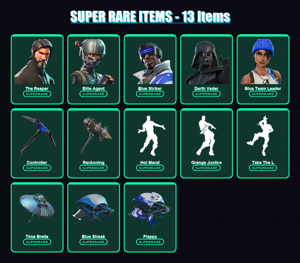 [PS4/PS5/XBOX/PC] | The Reaper | Elite Agent | Blue Striker | 225 skin | Lv3398