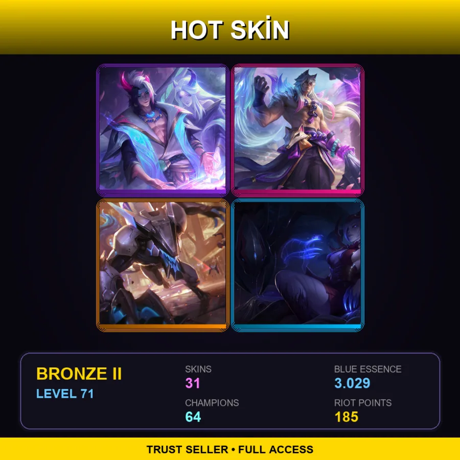 SG | Lv71 | Bronze II | 31 Skin | 64 Champ
