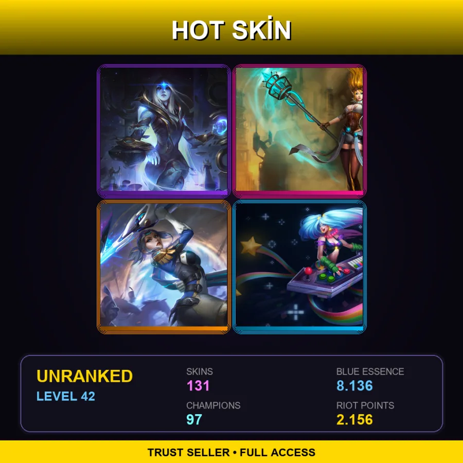 EUW | Lv42 | Unranked | 131 Skin | 97 Champ