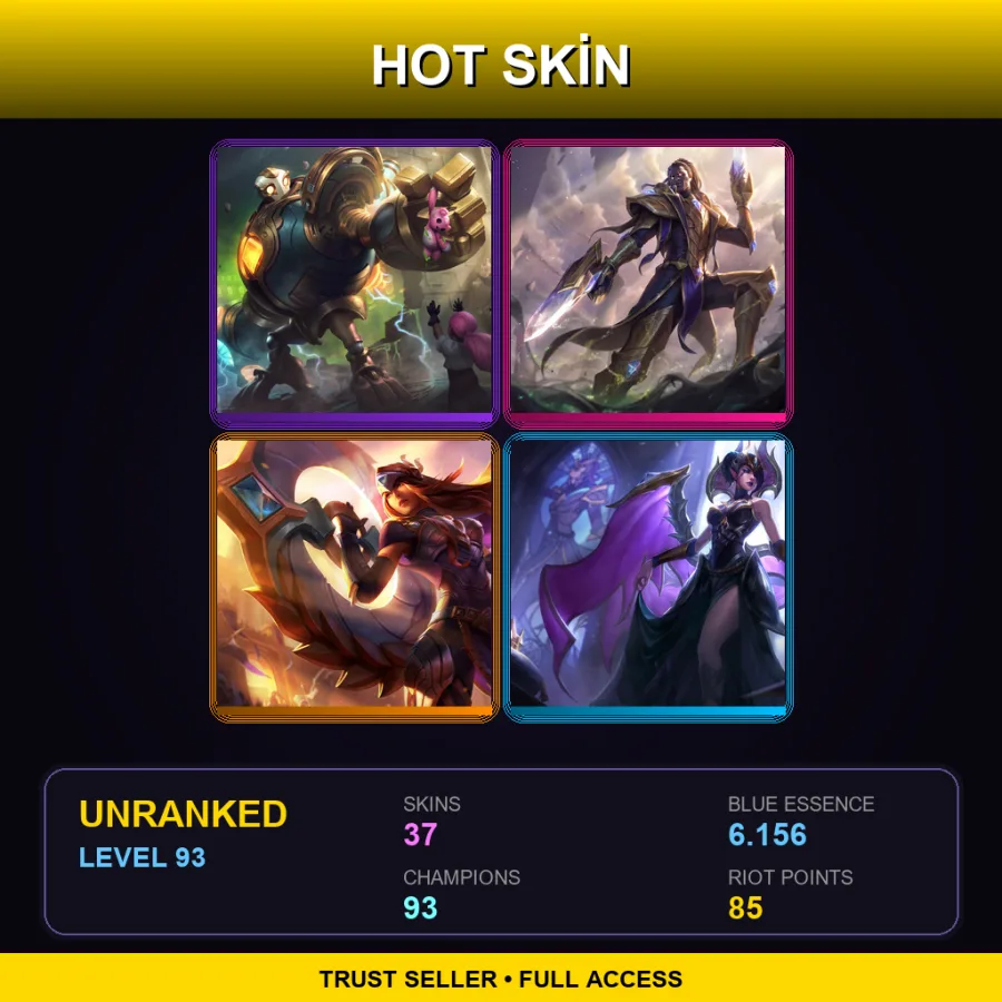LAS | Lv93 | Unranked | 37 Skin | 93 Champ