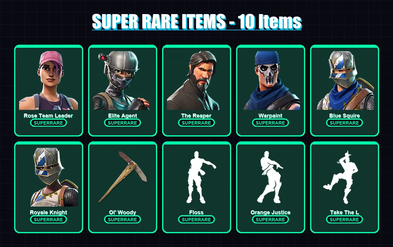 [PC/XBOX] | Rose Team Leader | Elite Agent | The Reaper | Warpaint | Blue Squire | 17 skin | 15 pickaxe | 20 emote | 20 glider | Lv246 — Fortnite account