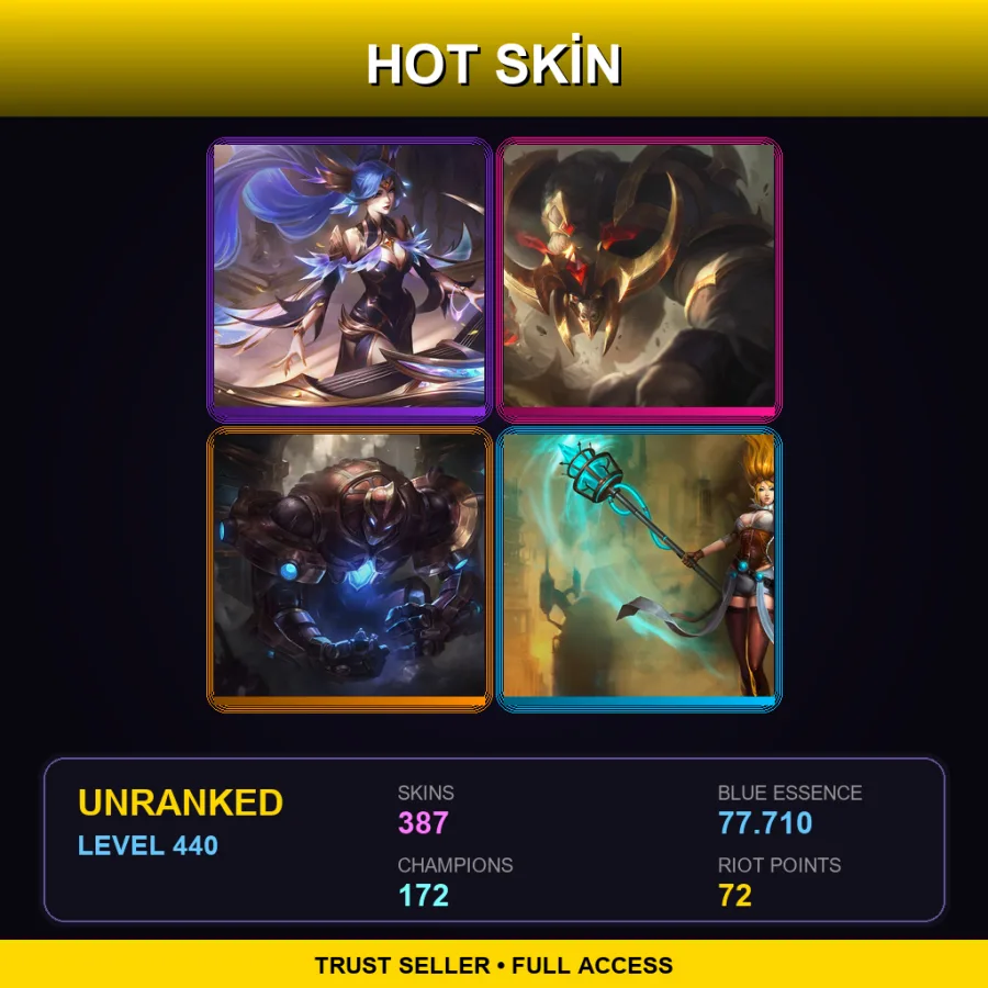 LAS | Lv440 | Unranked | 387 Skin | 172 Champ — Master Chef Tahm Kench
