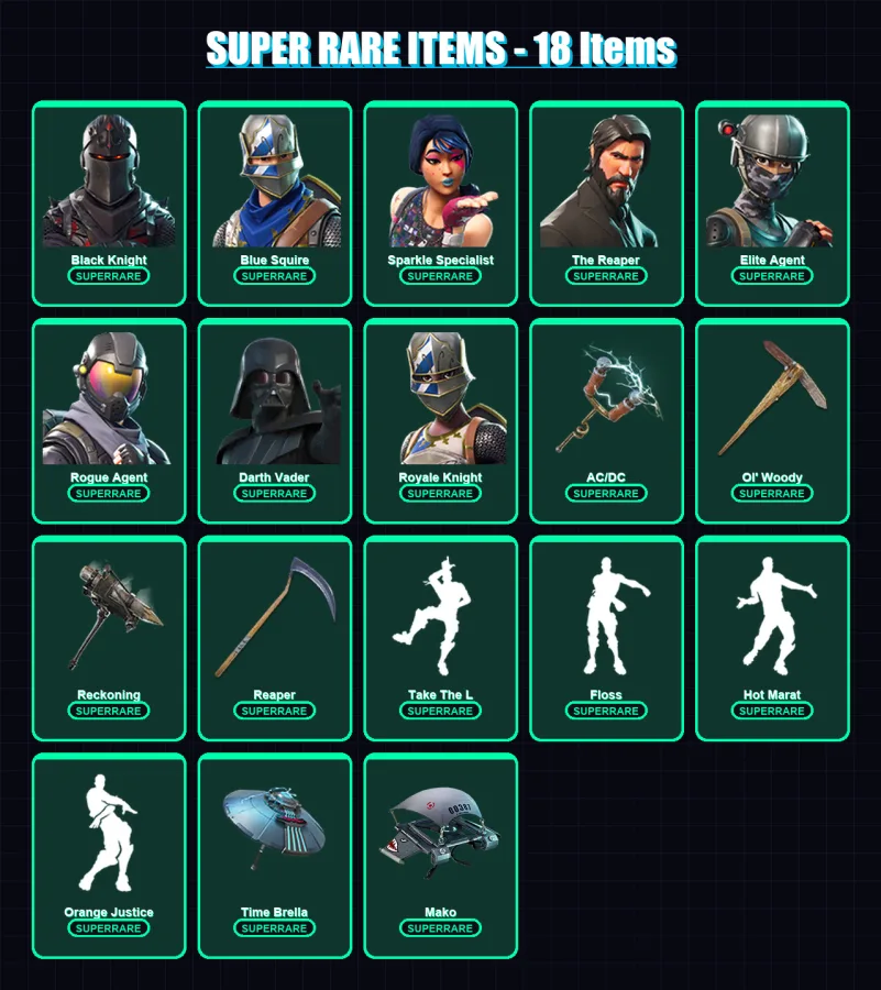 [PC/PSN] | Black Knight | Blue Squire | Sparkle Specialist | The Reaper | Elite Agent | 319 skin | 346 pickaxe | 263 emote | 287 glider | Lv4381