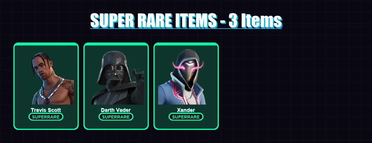 [PC/PSN] | Travis Scott | Darth Vader | Xander | Ronin | Snap | 91 skin | 104 pickaxe | 89 emote | 94 glider | Lv1278