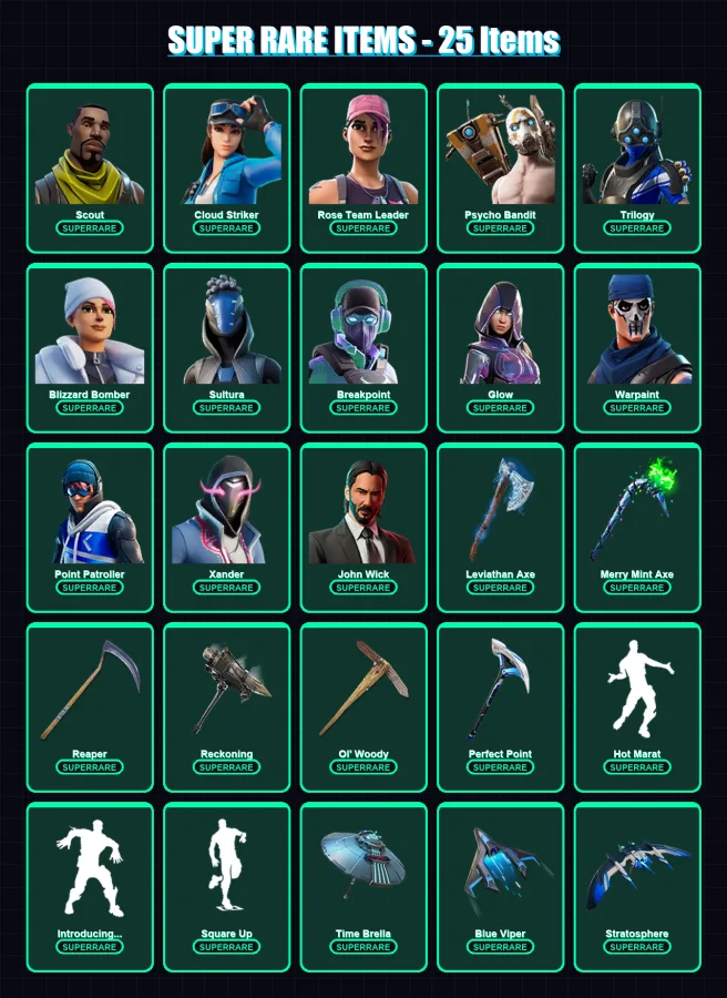 [PS4/PS5/XBOX/PC] | Scout | Cloud Striker | Rose Team Leader | Psycho Bandit | Trilogy | 237 skin | 246 pickaxe | 177 emote | 182 glider | Lv2119