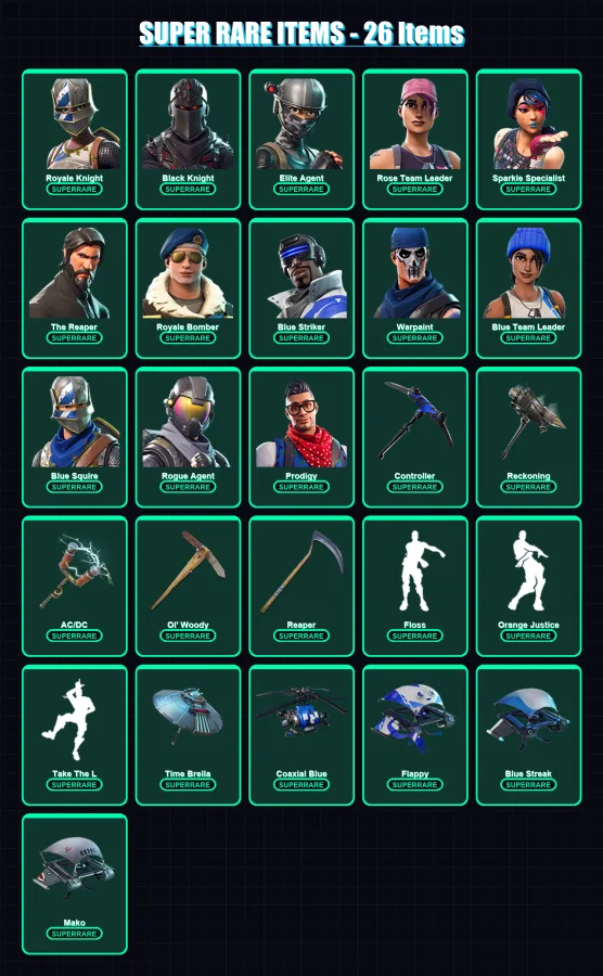[PS4/PS5/XBOX/PC] | Royale Knight | Black Knight | Elite Agent | 73 skin | Lv724