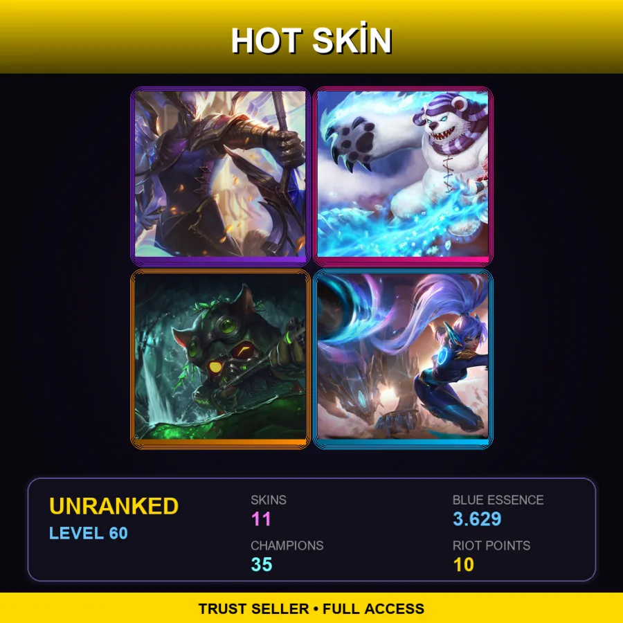 LAN | Lv60 | Unranked | 11 Skin | 35 Champ