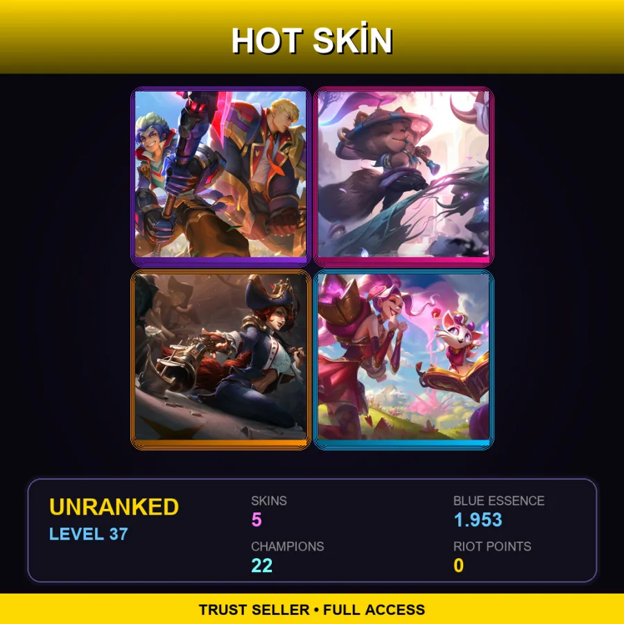 TR | Lv37 | Unranked | 5 Skin | 22 Champ