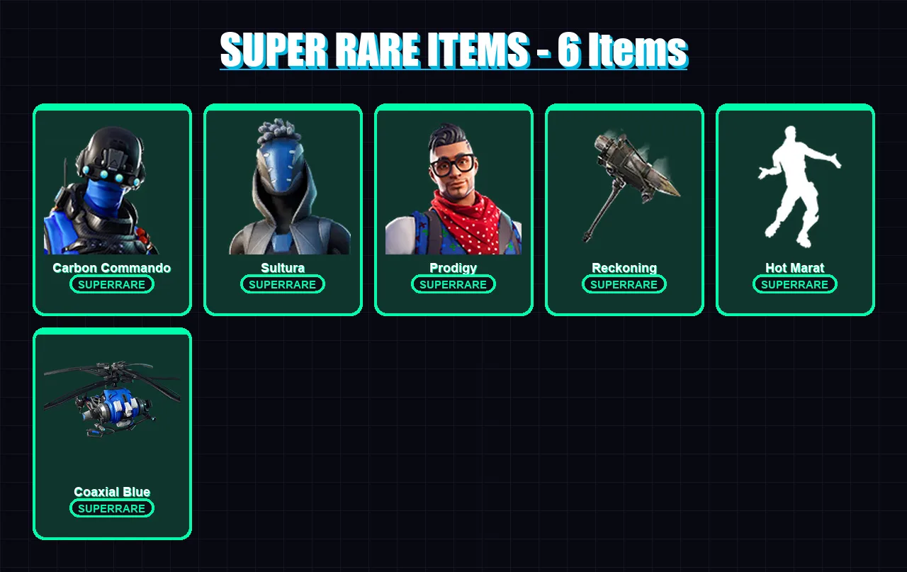 [PS4/PS5/XBOX/PC] | Carbon Commando | Sultura | Prodigy | Drift | Calamity | 10 skin | 15 pickaxe | 22 emote | 24 glider | Lv479 — Fortnite account