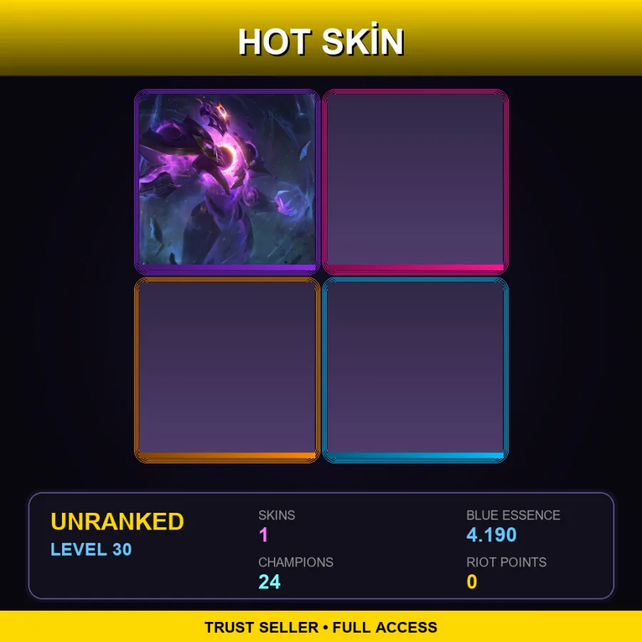 EUW | Lv30 | Unranked | 1 Skin | 24 Champ