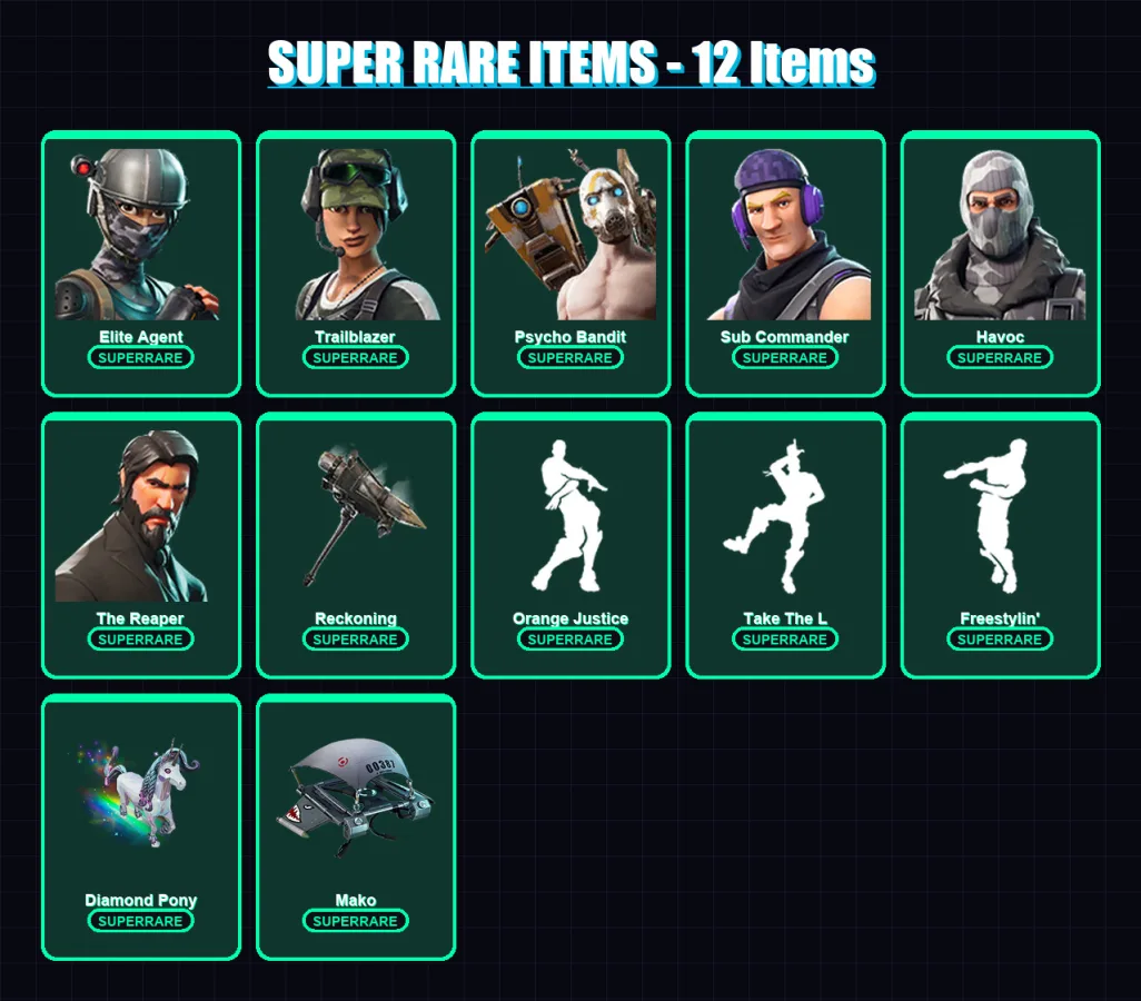 [PC/PSN] | Elite Agent | Trailblazer | Psycho Bandit | Sub Commander | Havoc | 30 skin | 20 pickaxe | 26 emote | 26 glider | Lv388