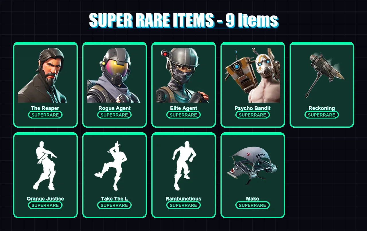 [PC/XBOX/PSN] | The Reaper | Rogue Agent | Elite Agent | Psycho Bandit | Sentinel | 86 skin | 60 pickaxe | 60 emote | 59 glider | Lv828