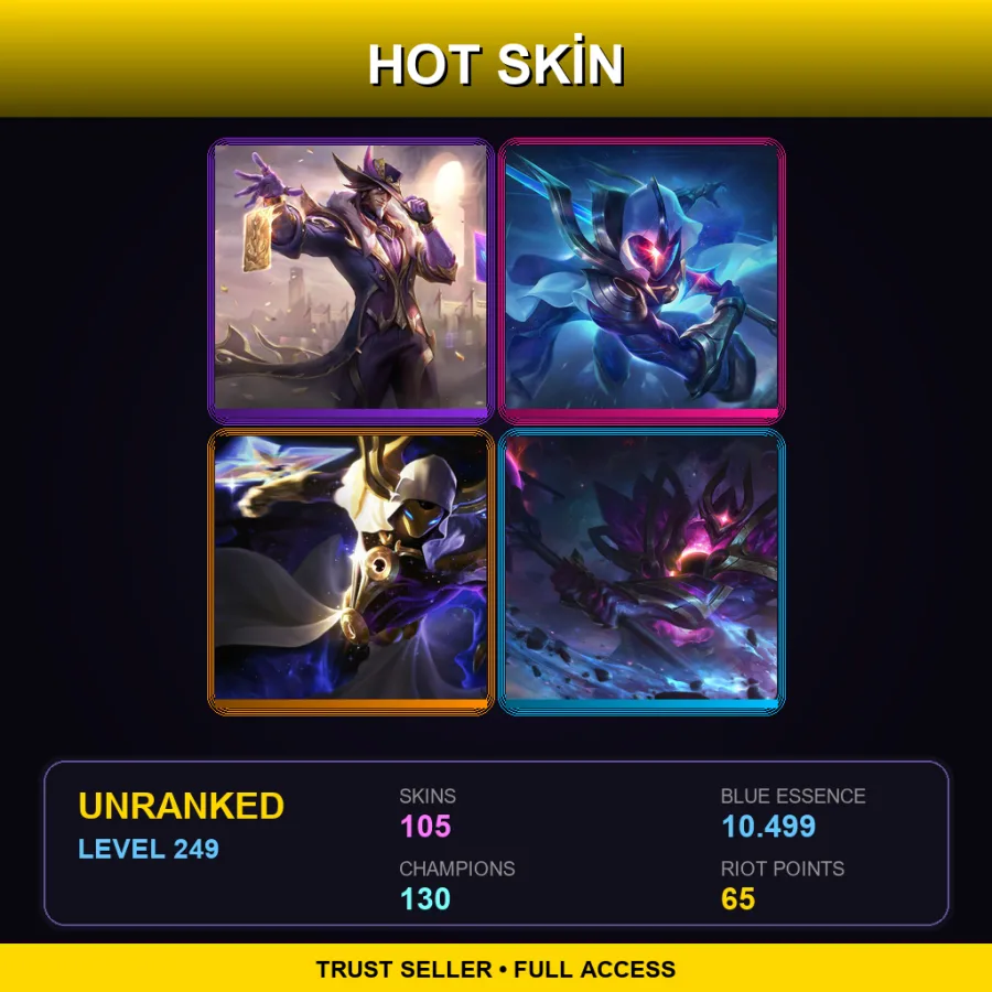 BR | Lv249 | Unranked | 105 Skin | 130 Champ