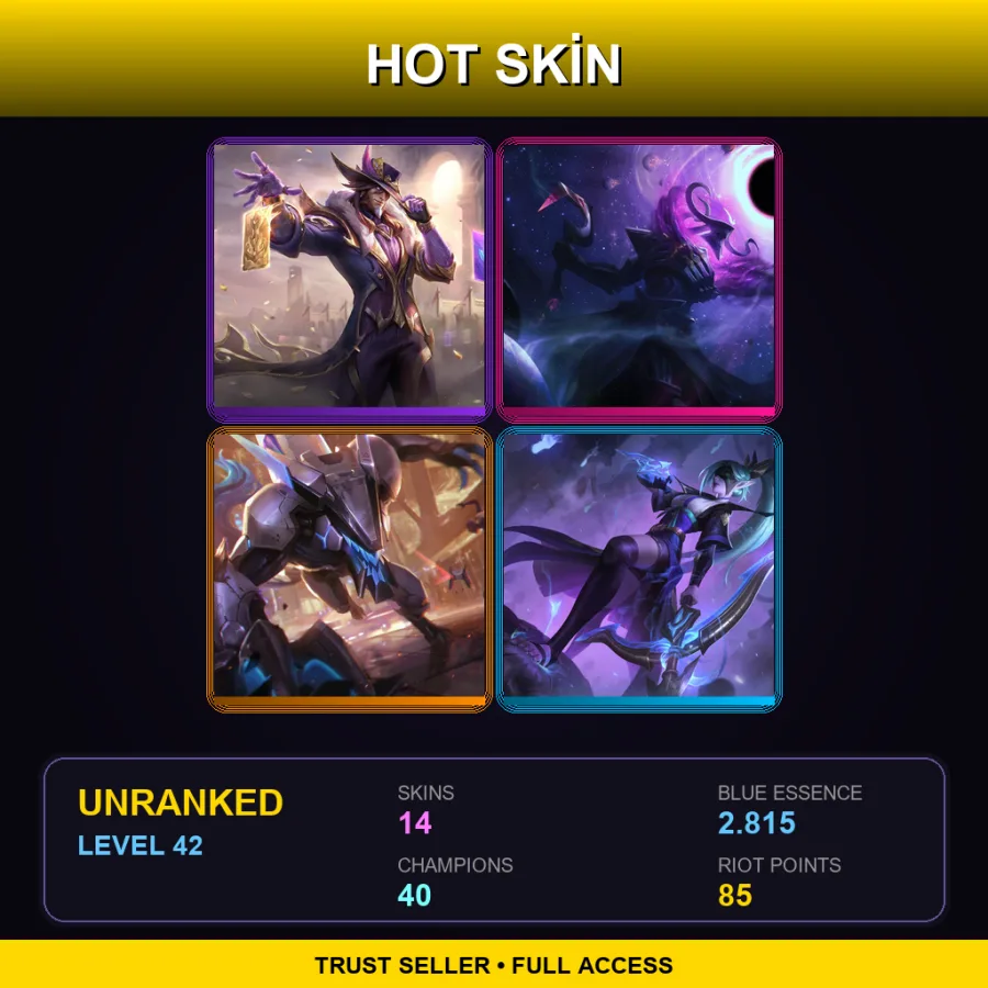 OCE | Lv42 | Unranked | 14 Skin | 40 Champ