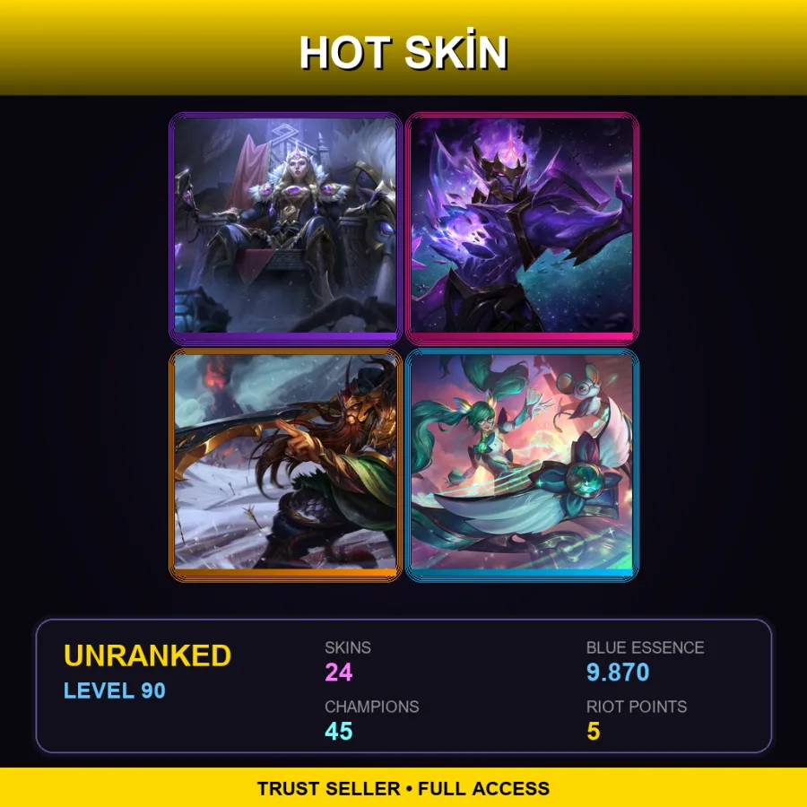 LAN | Lv90 | Unranked | 24 Skin | 45 Champ