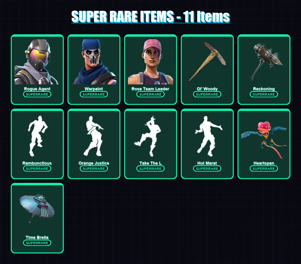 [PC/PSN] | Rogue Agent | Warpaint | Rose Team Leader | Zero | Magnus | 119 skin | 146 pickaxe | 168 emote | 128 glider | Lv1970
