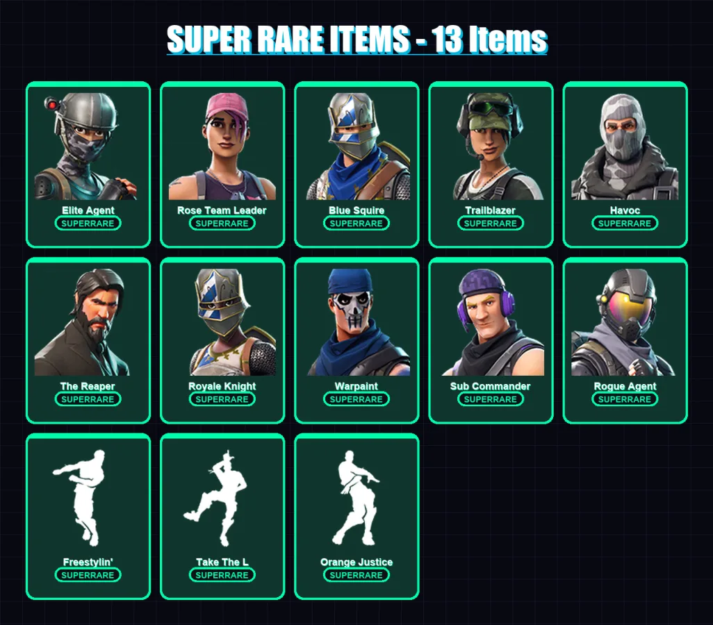 [PC/XBOX/PSN] | Elite Agent | Rose Team Leader | Blue Squire | Trailblazer | Havoc | 27 skin | 14 pickaxe | 20 emote | 17 glider | Lv228