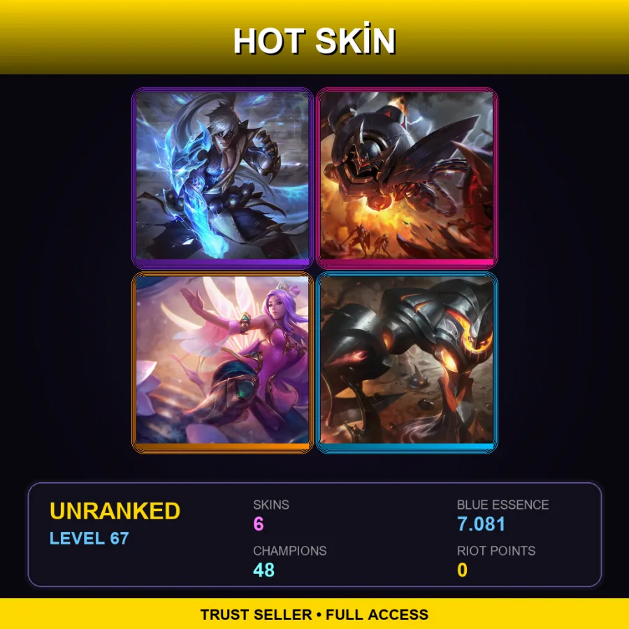 EUNE | Lv67 | Unranked | 6 Skin | 48 Champ — Storm Dragon Lee Sin