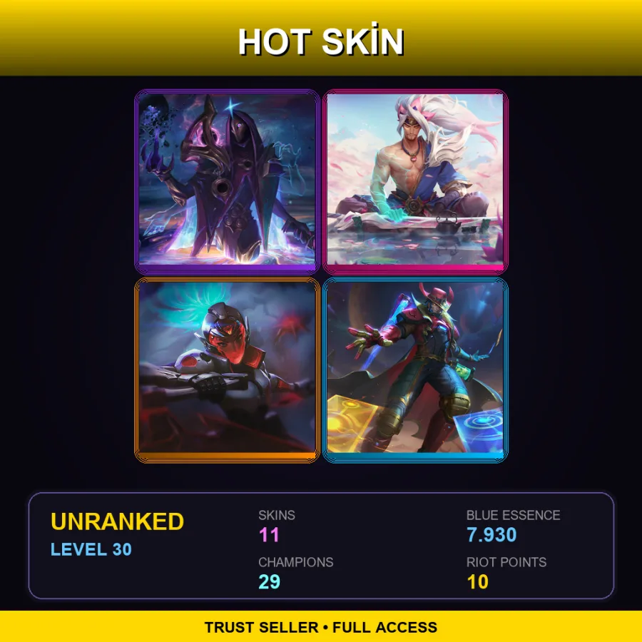 EUNE | Lv30 | Unranked | 11 Skin | 29 Champ