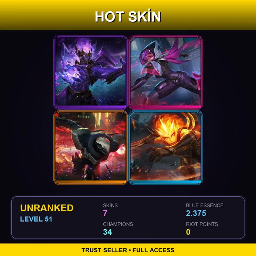 LAS | Lv51 | Unranked | 7 Skin | 34 Champ