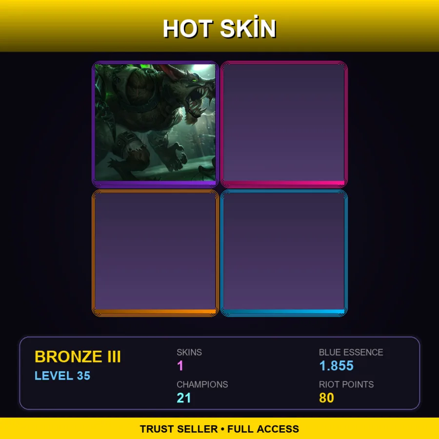 TR | Lv35 | Bronze III | 1 Skin | 21 Champ