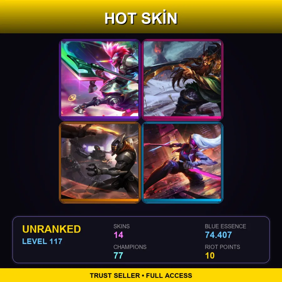 LAN | Lv117 | Unranked | 14 Skin | 77 Champ
