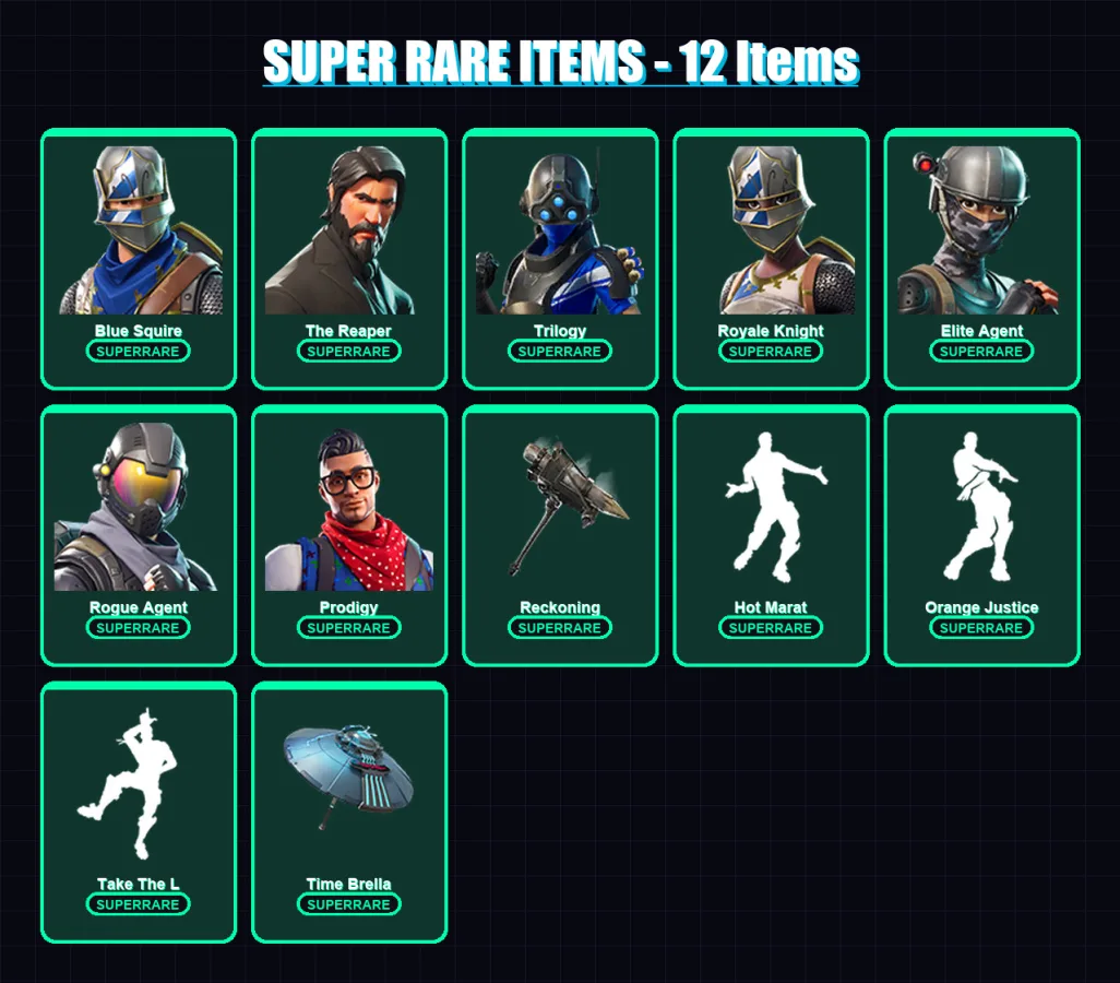 [PS4/PS5/XBOX/PC] | Blue Squire | The Reaper | Trilogy | Royale Knight | Elite Agent | 72 skin | 127 pickaxe | 97 emote | 99 glider | Lv1857