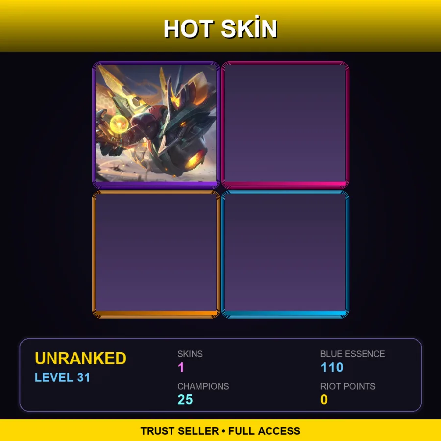 EUW | Lv31 | Unranked | 1 Skin | 25 Champ — LoL account