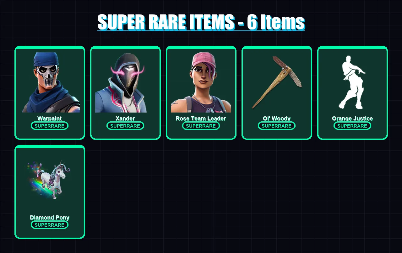 [PC/XBOX/PSN] | Warpaint | Xander | Rose Team Leader | Twyn | Nezumi | 124 skin | 98 pickaxe | 87 emote | 51 glider | Lv560